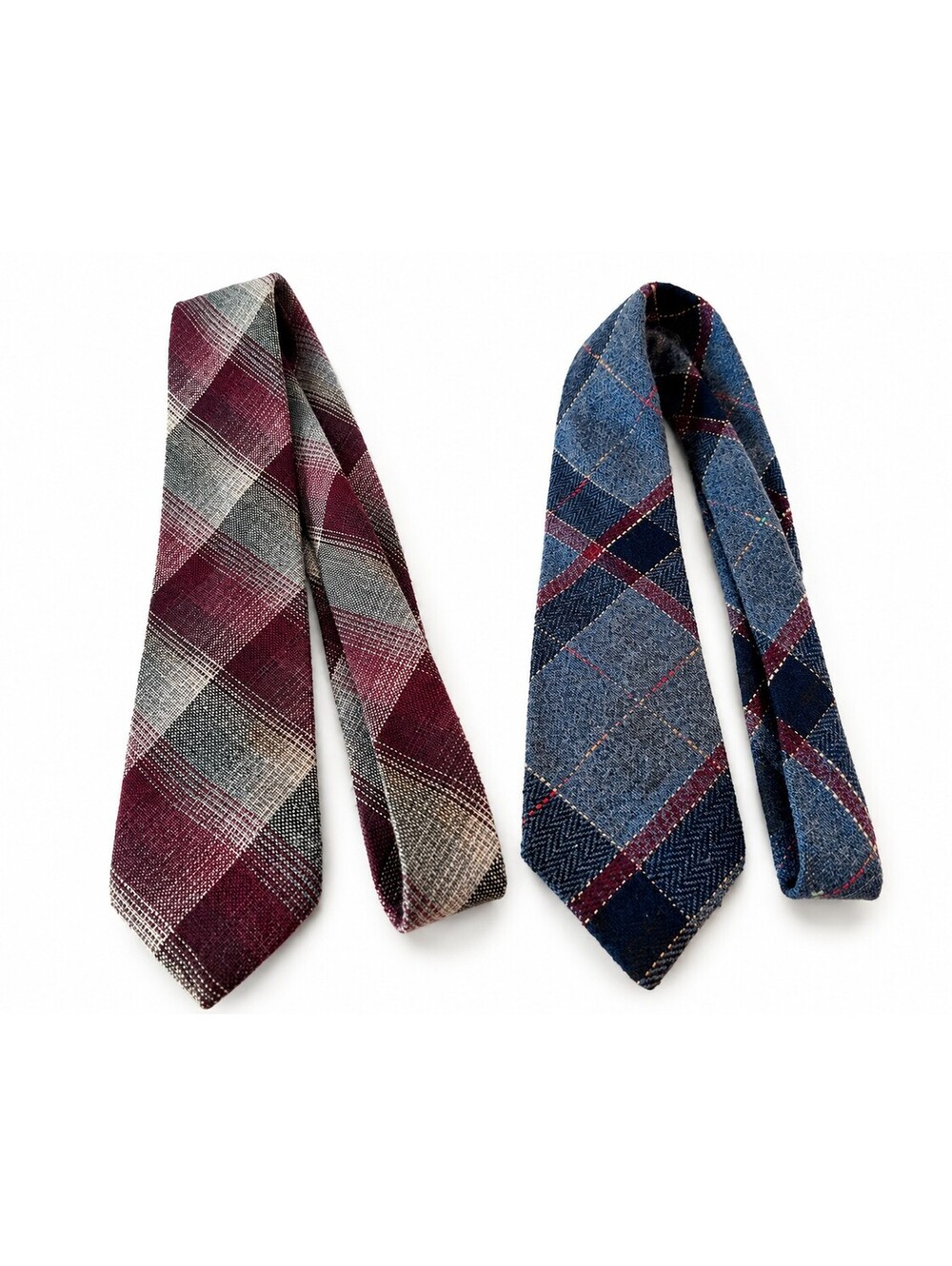Wembley De Carlo Plaid Tie Lot Wool Blend Made USA Retro Mens Neckties